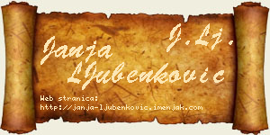 Janja LJubenković vizit kartica